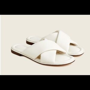 Ivory colored JCREW padded sandals